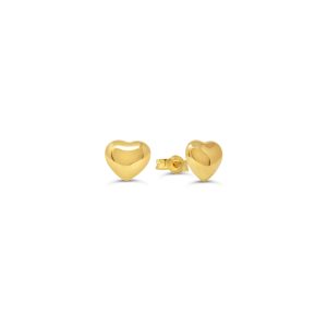 Puffed Heart Stud Earrings