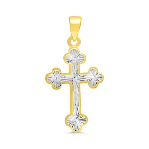 Fancy Diamond Cut Cross Pendant