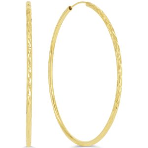 Diamond Cut Sleeper Earrings - 45mm