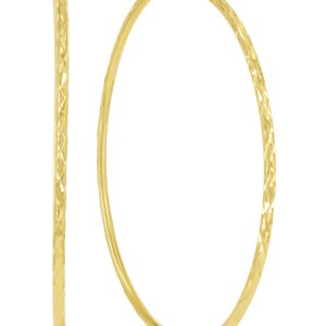 Diamond Cut Sleeper Earrings - 55mm