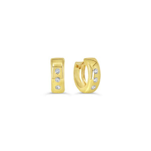 Polished CZ Huggie Earrings