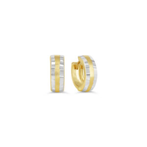 Diamond-Cut Edges Huggie Earrings