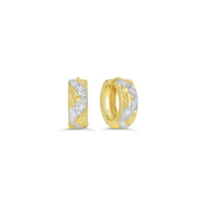Diamond-Cut Huggie Earrings