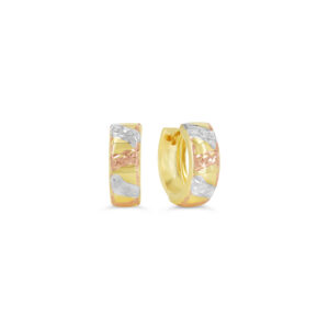 Diamond-Cut Huggie Earrings