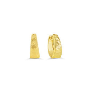 Diamond-Cut Oval Huggie Earrings