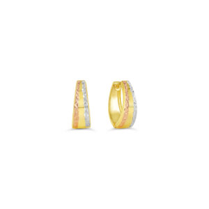 Diamond-Cut Oval Huggie Earrings