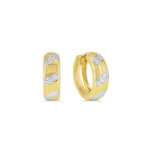 Diamond-Cut Huggie Earrings