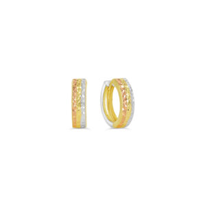 Reversible Diamond-Cut Huggie Earrings