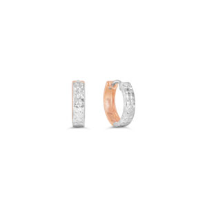 Reversible Diamond-Cut Huggie Earrings
