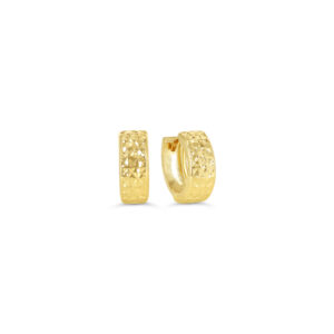 Diamond-Cut Huggie Earrings