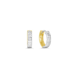 Reversible Diamond-Cut Huggie Earrings
