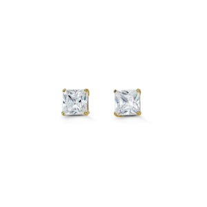 Square CZ Studs , 4MM