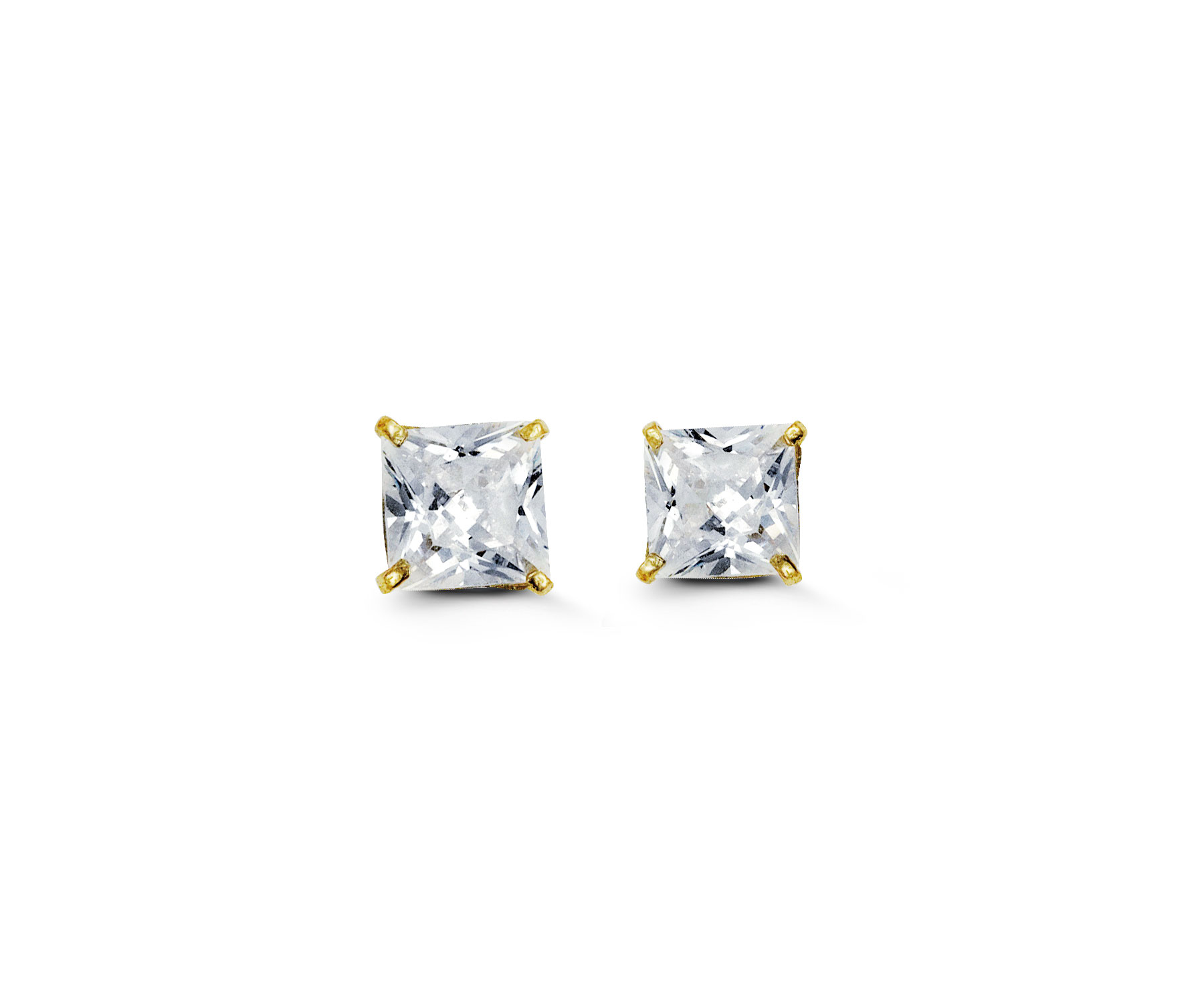 Square CZ Studs , 5MM