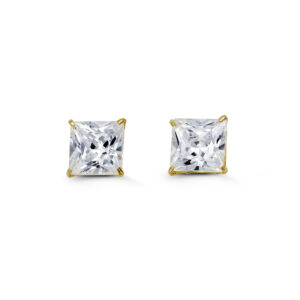 Square CZ Studs , 6MM