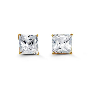 Square CZ Studs , 7MM