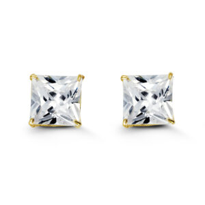 Square CZ Studs , 8MM