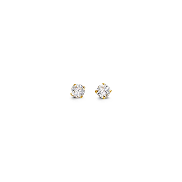 Round CZ Studs , 3MM
