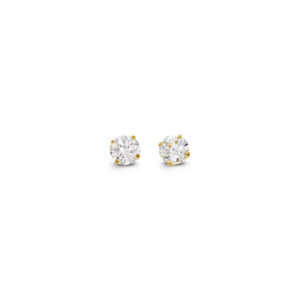 Round CZ Studs , 4MM
