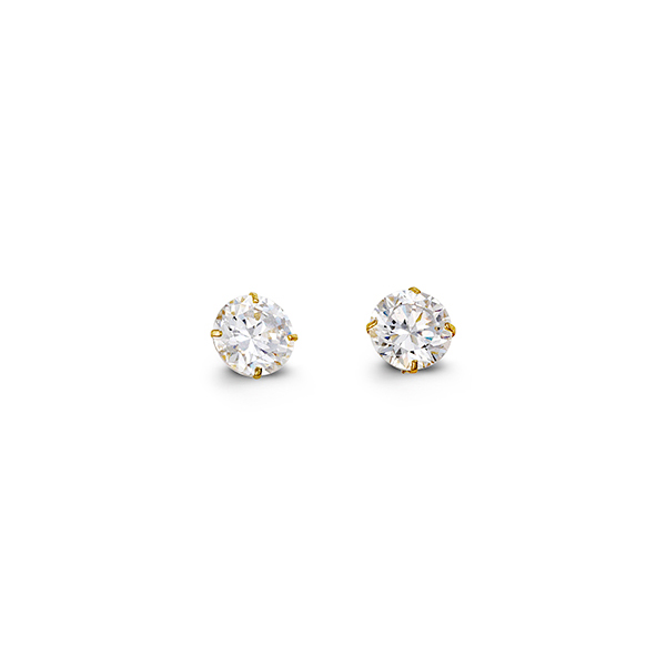 Round CZ Studs , 5MM