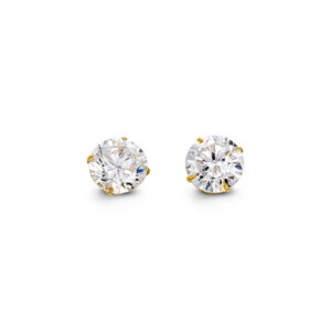 Round CZ Studs , 7MM