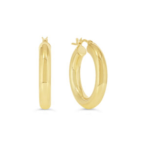 4MM Tube Hoop Earrings , Medium