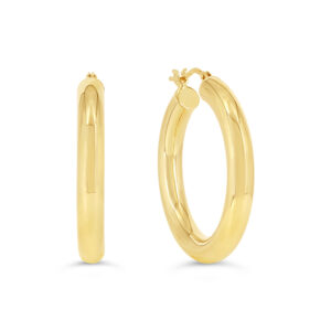 4MM Tube Hoop Earrings , Large
