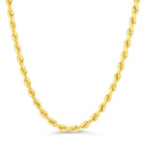Diamond Cut Solid Rope Chain, 7MM