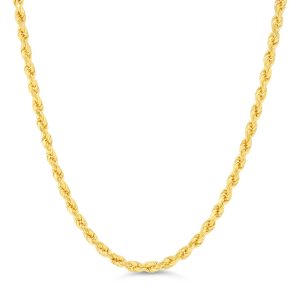 Diamond Cut Solid Rope Chain, 6MM
