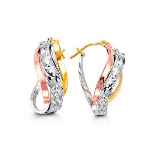 Diamond-Cut Hoop Earrings