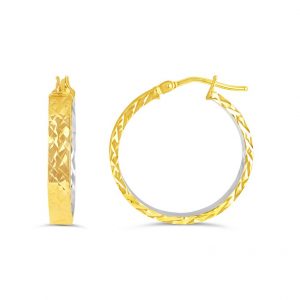Diamond-Cut Hoop Earrings
