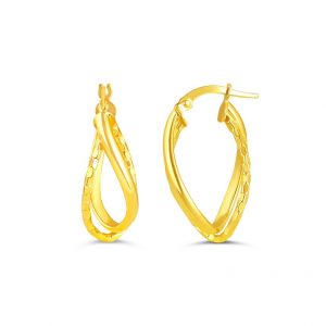 Diamond-Cut Hoop Earrings