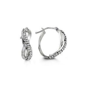 Oval CZ Hoop Earrings