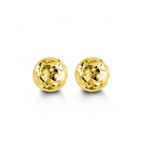 Diamond-Cut Ball Stud Earrings - 5MM