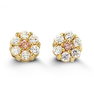 Cluster Daisy-Shaped CZ Stud Earrings