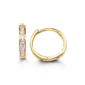 Channel Set CZ Huggie , 11MM