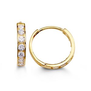 Channel Set CZ Huggie , 14MM