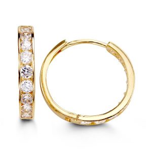 Channel Set CZ Huggie , 15MM