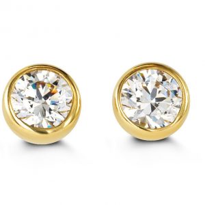 Bezel Set Stud Earrings