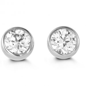 Bezel Set Stud Earrings