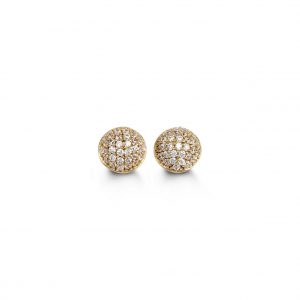 Round Pave CZ Stud Earrings