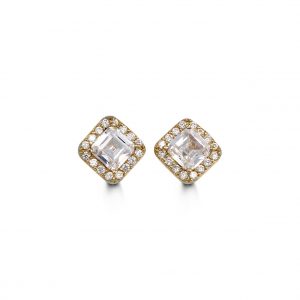 Square Halo Stud Earrings