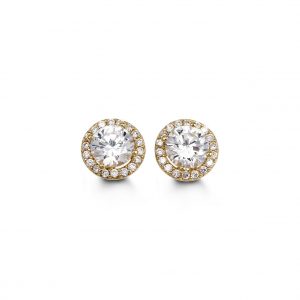 Round Halo Stud Earrings, Large