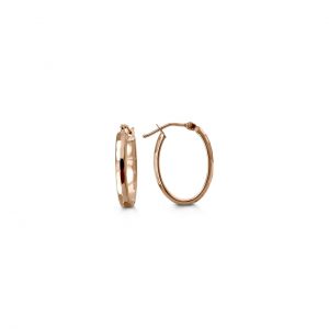 Diamond-Cut Oval Hoop Earrings