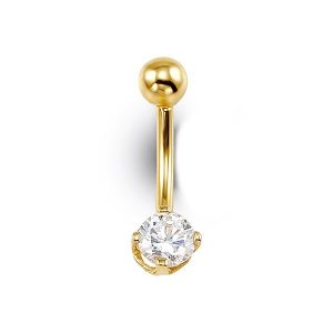 Belly Button Round CZ Ring
