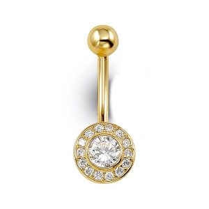 Halo Belly Button CZ Ring