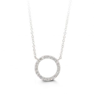Open Circle CZ Necklace