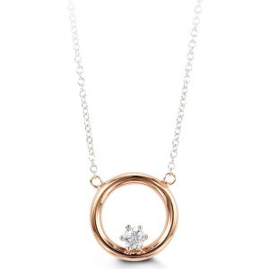 Open Circle Single CZ Necklace