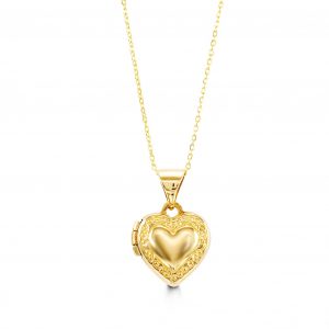 Heart Locket  Pendant, Cable Chain