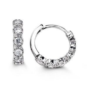 Pave Set Huggie Earrings