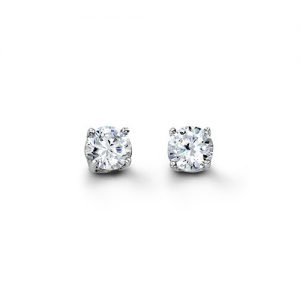 Round CZ Stud Earrings, 5mm